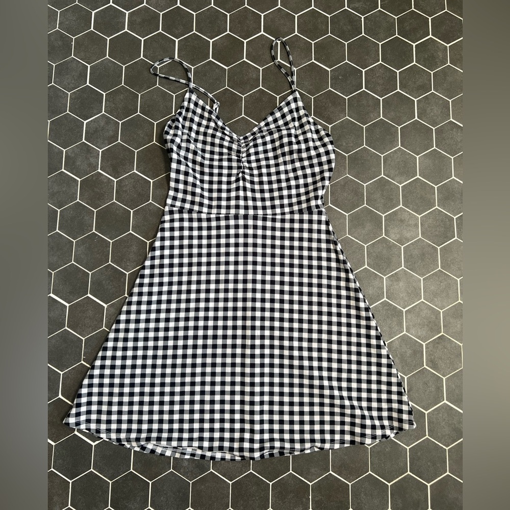 Express Black and White Gingham Mini Dress